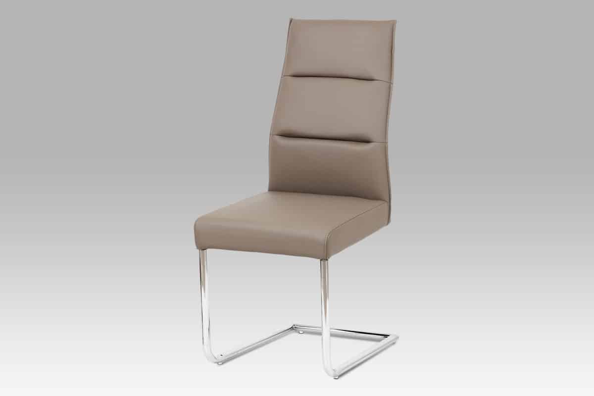 Jídelní židle WE-5033 CAP1, chrom / koženka cappuccino