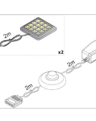 LED osvětlení ALABAMA UNTERBAU II 2x, bílé