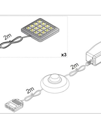 LED osvětlení ALABAMA UNTERBAU II 3x, bílé