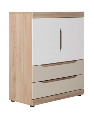 SMARTY SM-06 kombinovaná komoda, buk/bílá/champagne