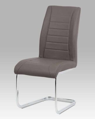 Jídelní židle HC-375 CAP, koženka cappuccino/chrom