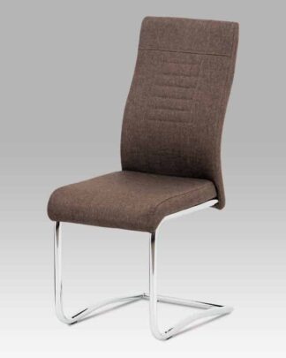 Jídelní židle DCL-427 BR2, hnědá látka / chrom