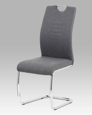 Jídelní židle DCL-405 GREY2, šedá látka/ekokůže/chrom