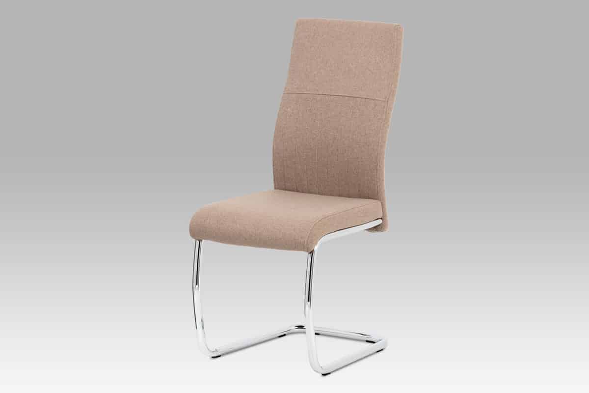 Jídelní židle DCL-450 CAP2, cappuccino látka/kov chrom