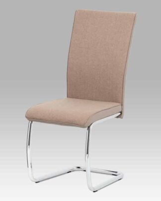 Jídelní židle DCL-455 CAP2, capuccino látka/cappuccino ekokůže/chrom