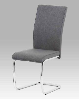 Jídelní židle DCL-455 GREY2, šedá látka/šedá ekokůže/chrom