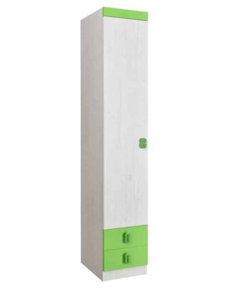 NUMERO SKŘÍŇ O1V2F, dub bílý / zelená