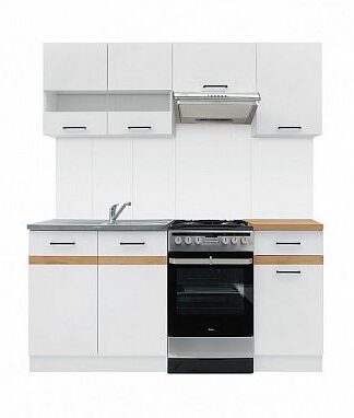 Kuchyně JUNONA 120/170 cm, korpus bílý/dvířka bílý lesk