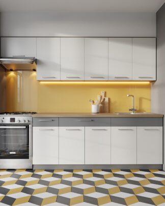 Kuchyně MODENA 200/260 cm, bílý lesk/grafit mat