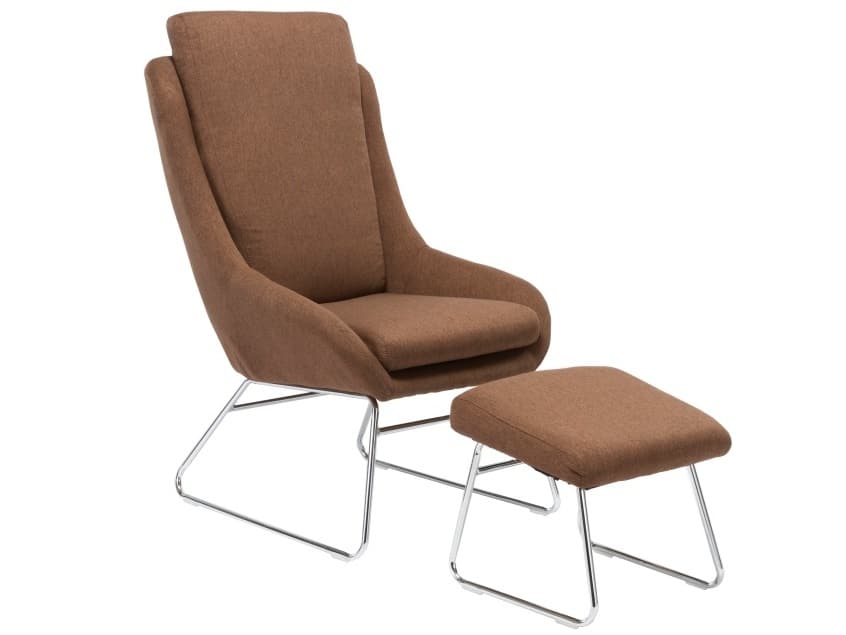 LOMAN KRESLO+PODNOZ D-90055 LATKA  HNEDA+CHROM