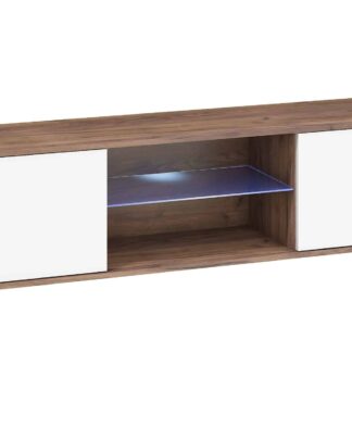 KING 2 TV stolek, craft tobaco/bílý lesk