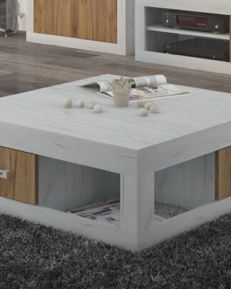 VERIN/02, konferenční stolek, craft bílý/craft zlatý