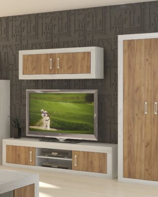 Obývací stěna VERIN 9, craft bílý/craft zlatý