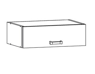 PLATE PLUS horní skříňka NO60/23, korpus šedá grenola, dvířka bílá perlová