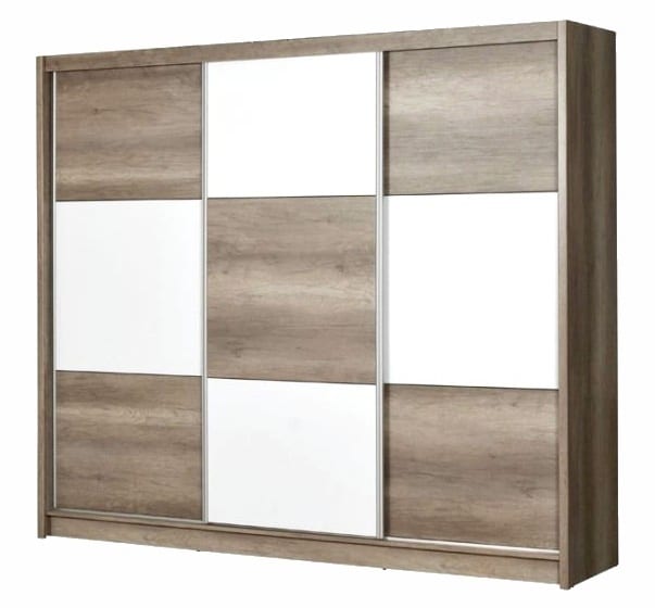 Šatní skříň CORDOBA 250, country gray/bílá