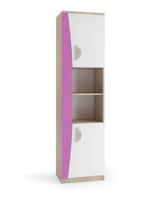 TENUS II regál 50 cm, dub sonoma/růžová/bílá