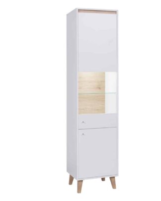 OVIEDO vitrína 50 cm, bílá/dub san remo světlý