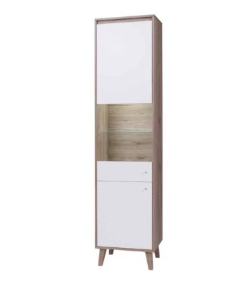 OVIEDO vitrína 50 cm, dub san remo tmavý/bílá