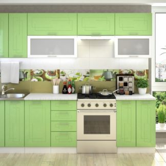 Kuchyně VEGA 260, bílý/sv.zelený metalic
