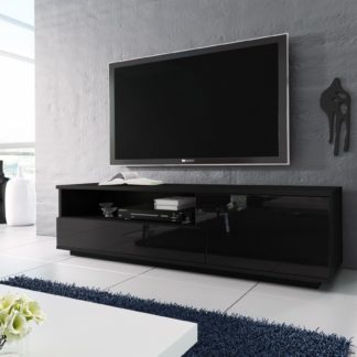 Televizní stolek RTV 2, černá/černá lesk