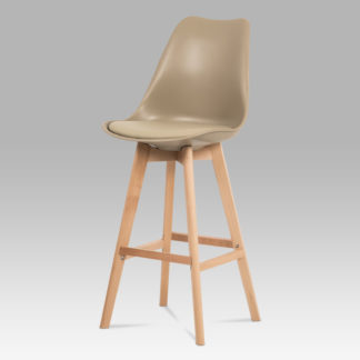 Jídelní židle CTB-801 CAP, cappuccino plast+ekokůže/buk masiv