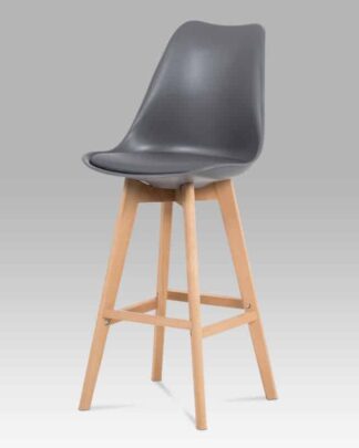 Jídelní židle CTB-801 GREY, šedý plast+ekokůže/buk masiv