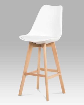Jídelní židle CTB-801 WT, bílý plast+ekokůže/buk masiv