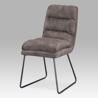 Jídelní židle DCH-255 BR3, hnědá látka/kov šedý