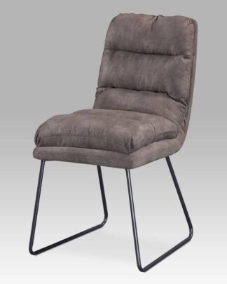 Jídelní židle DCH-255 BR3, hnědá látka/kov šedý