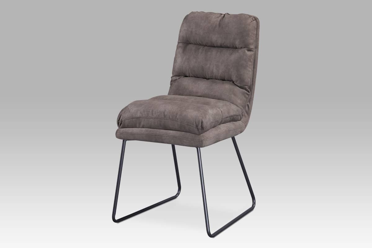 Jídelní židle DCH-255 BR3, hnědá látka/kov šedý