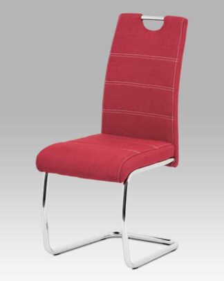 Jídelní židle HC-482 RED2, červená látka/chrom