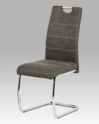 Jídelní židle HC-483 GREY3, antracit látka/chrom