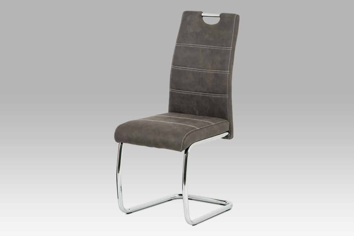 Jídelní židle HC-483 GREY3, antracit látka/chrom