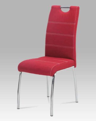 Jídelní židle HC-486 RED2, červená látka/chrom