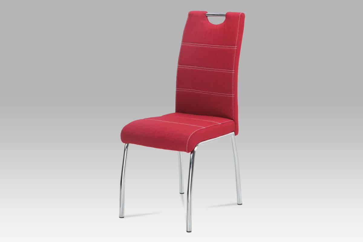 Jídelní židle HC-486 RED2, červená látka/chrom