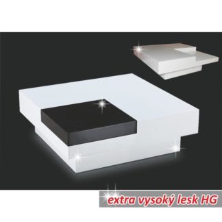 Konferenční stolek ELIOT bílá HG/černá lesk Tempo Kondela