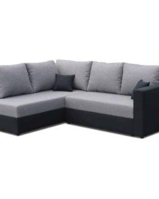 Sedací souprava, rohová, šenil černý /šenil světle šedý, LUNETA 0000039639 Tempo Kondela