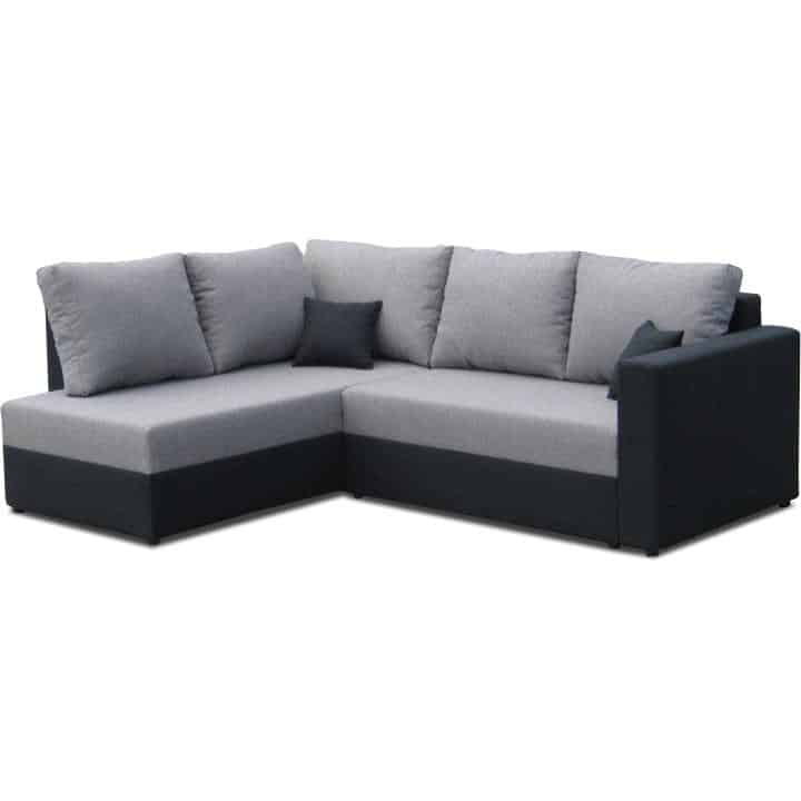 Sedací souprava, rohová, šenil černý /šenil světle šedý, LUNETA 0000039639 Tempo Kondela