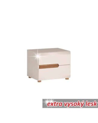 Noční stolek LYNATET TYP 96 bílý extra vysoký lesk Tempo Kondela