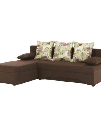 Sedací souprava, rohová, rozkládací, úložný prostor, látka hnědá, POLARIS NEW 0000146372 Tempo Kondela