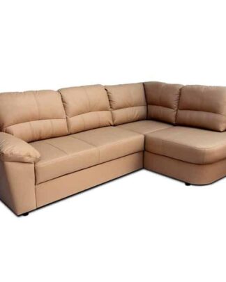Sedací souprava, rohová, rozkládací, P provedení, kůže + ekokůže karamel, VACO 0000151454 Tempo Kondela