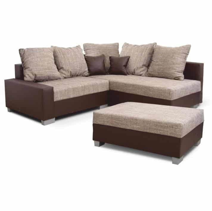 Rohová sedací souprava, L, alova hnědá + látka Berlin hnědá, IDA NEW 0000149747 Tempo Kondela