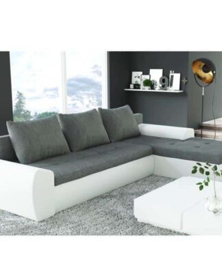 Sedací souprava, rohová, rozkládací, úložný prostor, bílá + šedá, MAGNA 0000146572 Tempo Kondela