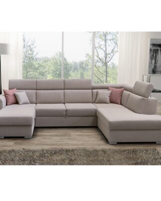 Luxusní sedací souprava, béžová / cihlová, pravá, MARIETA U 0000195276 Tempo Kondela