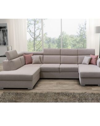 Luxusní sedací souprava, béžová / cihlová, levá, MARIETA U 0000195277 Tempo Kondela