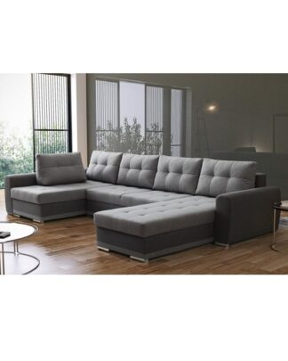 Rozkládací sedací souprava, šedá / světle šedá, levá, DEBORA 0000194219 Tempo Kondela