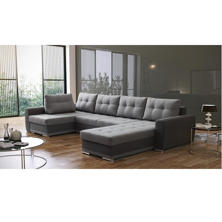 Rozkládací sedací souprava, šedá / světle šedá, levá, DEBORA 0000194219 Tempo Kondela