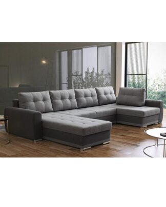 Rozkládací sedací souprava, šedá / světle šedá, pravá, DEBORA 0000194224 Tempo Kondela