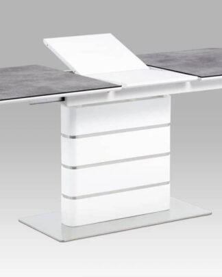 Jídelní stůl HT-455 GREY šedé sklo / bílá Autronic
