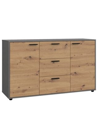 Komoda PARIDE K2D3S dub artisan / smooth šedá Tempo Kondela